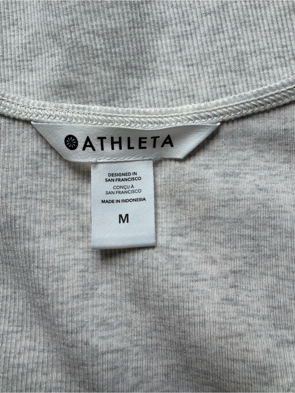 Athleta Women’s Size M Signature Rib Thin Strap Tank in Fog Grey Heather - Picture 2 of 4